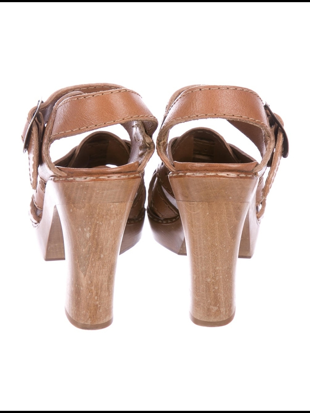 Women's Chloé Caramel Leather Open-Toe Sandals - Picture 4 of 5